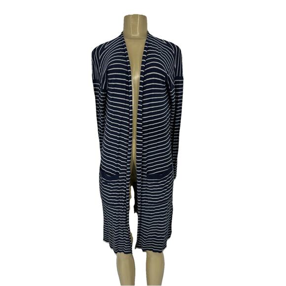 Athleta Medium Women Retreat Wrap Silk Cashmere Blend Long Open Cardigan AC10 - Picture 1 of 7